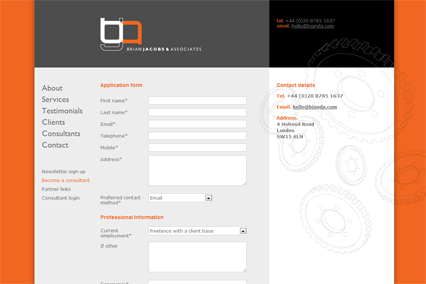 The consultant application form