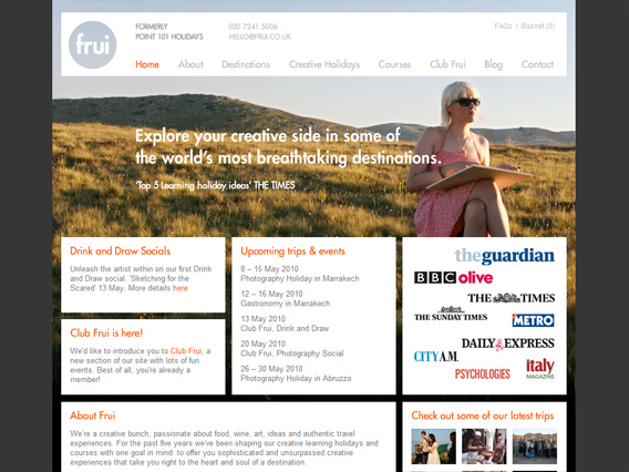 The Frui home page