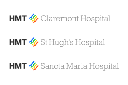 Applications of the logo to each hospital