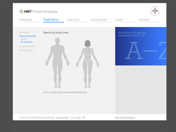 Searching treatments by body part