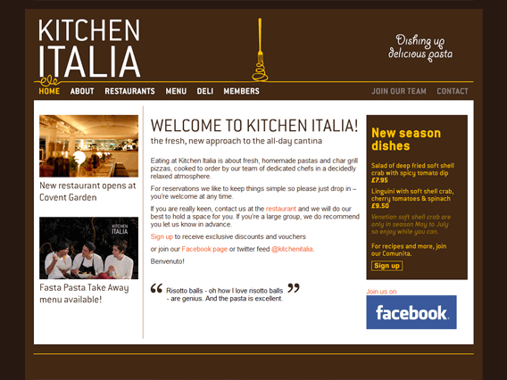 The Kitchen Italia home page
