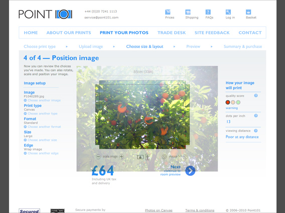 The image layout page