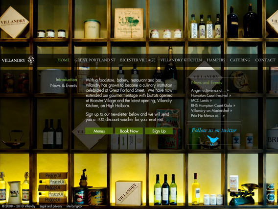 The Villandry home page